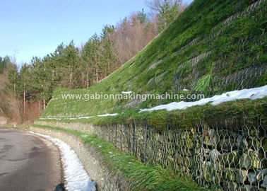 Hexagonal PVC Coated Wire   Gabion Boxes  , Reinforced Gab Bridge Protection